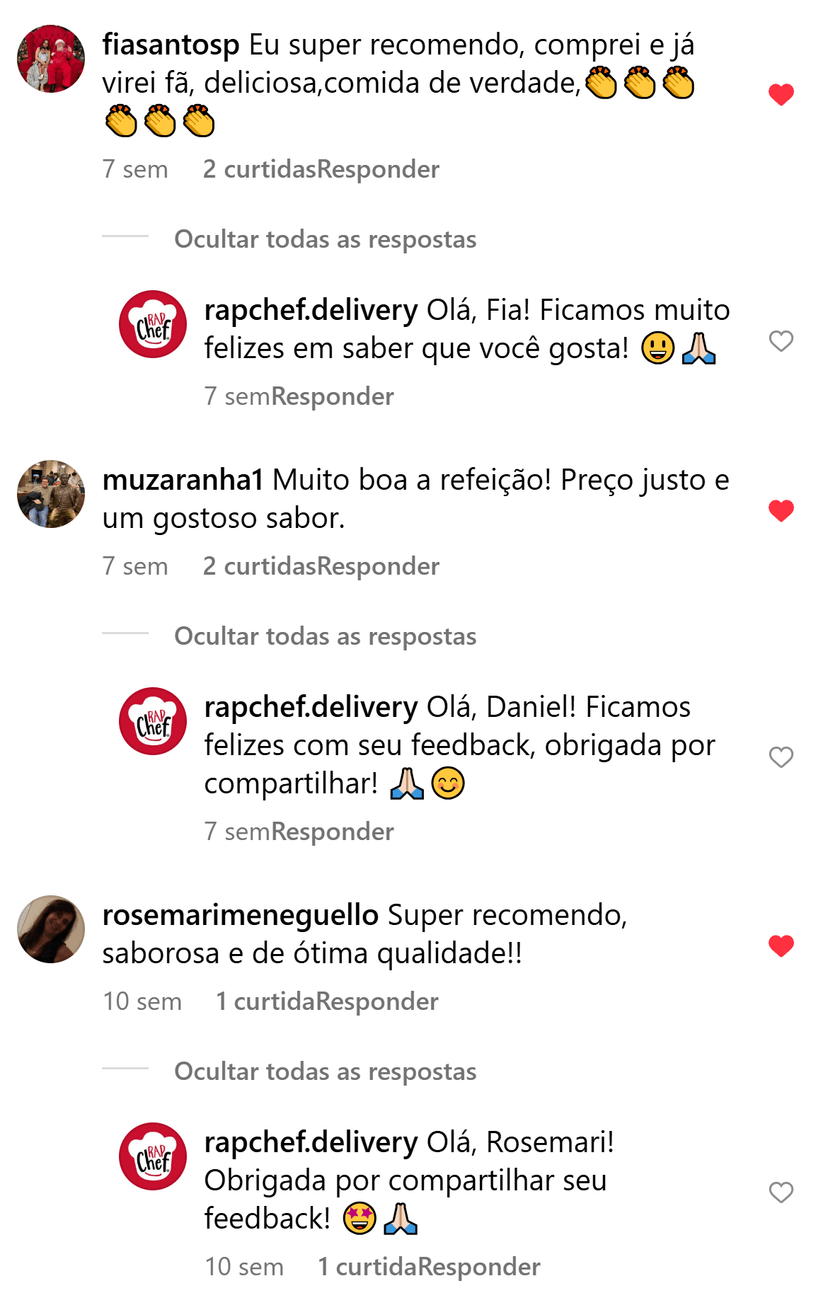 Feedback de cliente RapChef