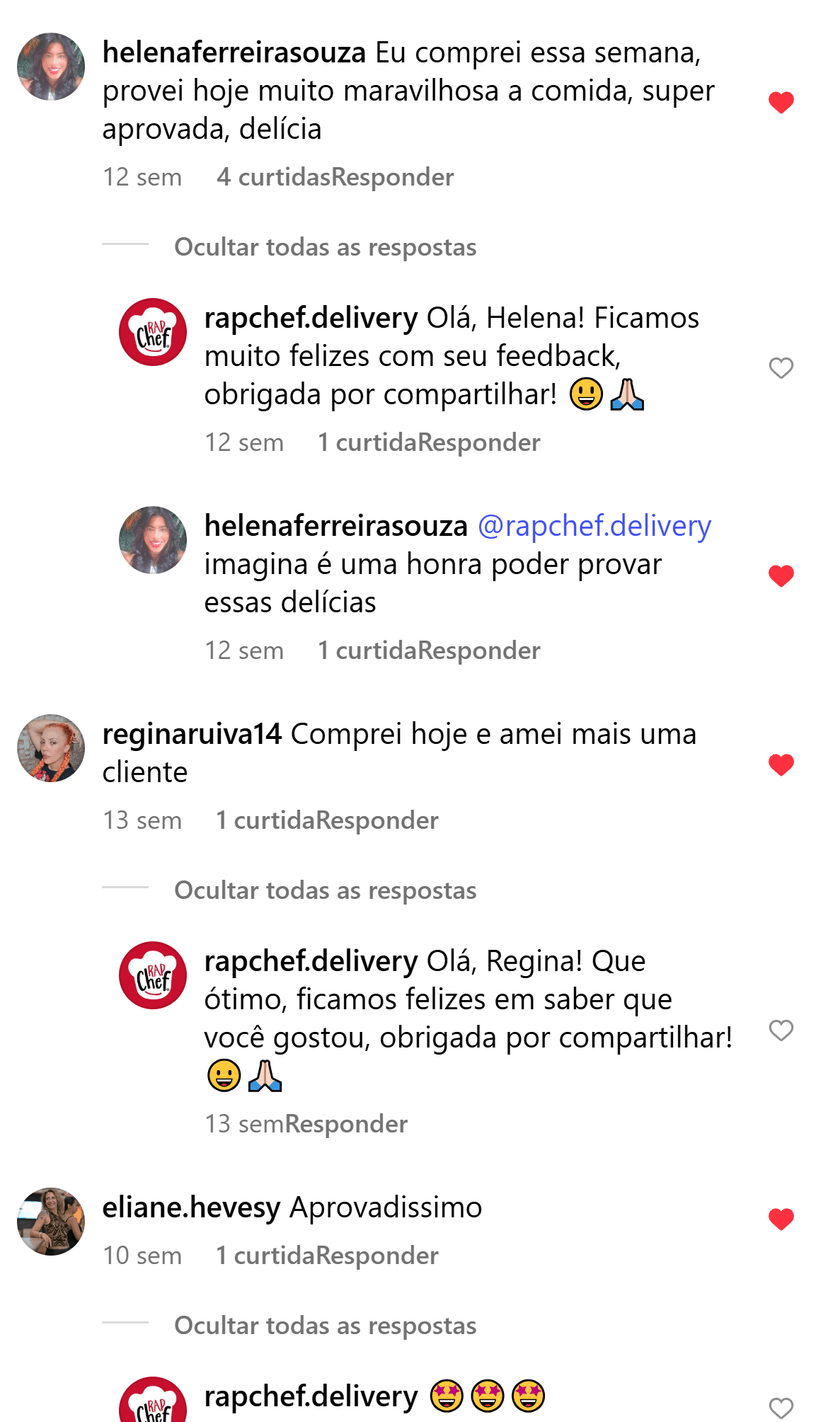 Feedback de cliente RapChef
